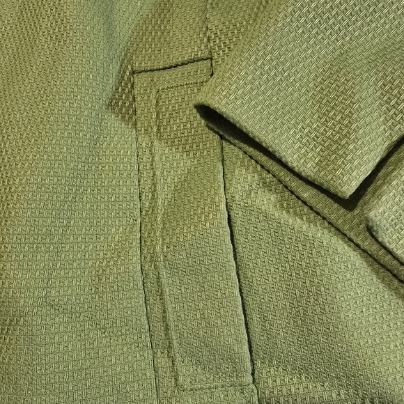 Dialogue Green Textured Button-Front Blazer Jacket Plus Size 2X - Picture 3 of 9